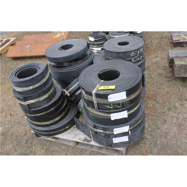 Pallet of belting, 6" rolls