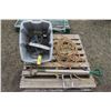 Image 1 : Elec. Cord, aerator shovel, paint mixer and tote c/w misc.
