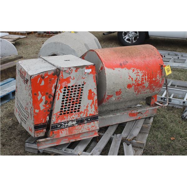 Power cement mixer, gas, 160cc Honda, no axle, frame or hitch