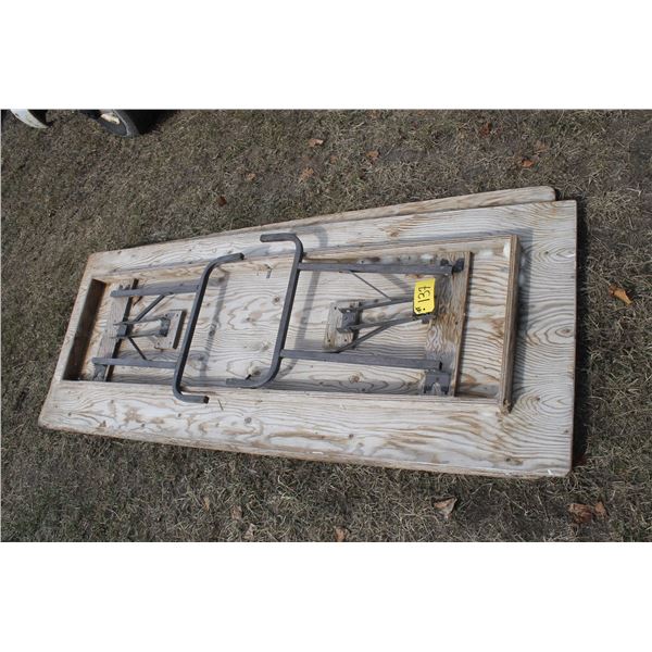 2- Wooden tables with legs