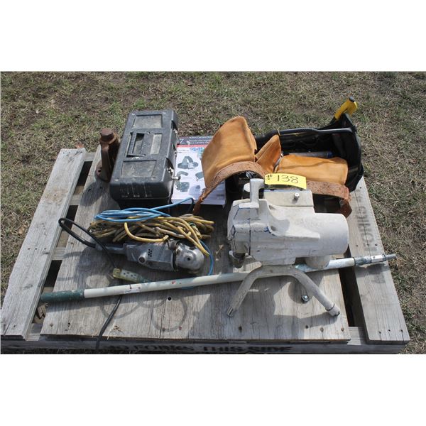 Paint mixer (not working) heavy grinder, ext. cord and camera accs. Kit