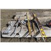 Image 1 : 2- levels, cement trowel (bull float) 48", spades and 2- ext. handles