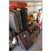 Image 1 : Asst. luggage, chair, tool set, tray of bolts, 2- bags of insulation, 1 1/2 pails of drywall comp.