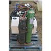 Image 1 : Oxy-Acetylene torch set with bottles and cart