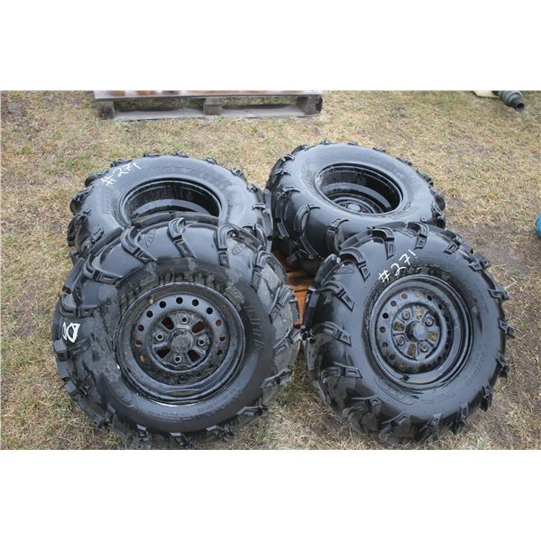 2- 25x10x12 Mud lite tires and rims & 2- 26x12x12 Mud lite tires and rims