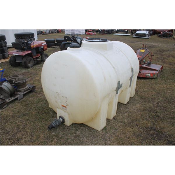 Approx. 500-gal plastic tank, has 2 patches