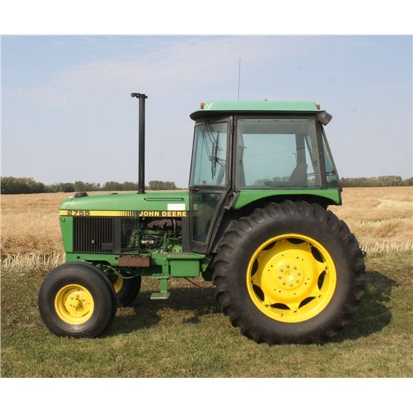 JD 2755 HP Tractor 88 H.P. CAHR, 3460 Hrs, 8spd, 2 Hyds, 3-Point, 18.4x38s #L02755T6118L3, 2nd Owner
