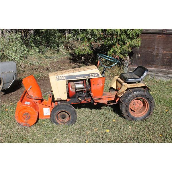 Case 222 Garden tractor c/w snowblower & mower, running. (At Adolph's, PH. Adolph Pasay- 780-942-215