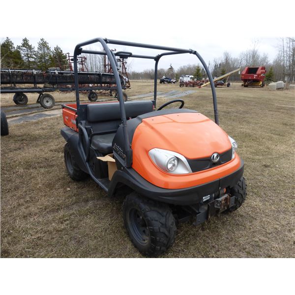 Approx. 2015 Kubota RTV500, 4wd, showing 387 hrs, dump bed, gas motor #41808, All original, V.Good