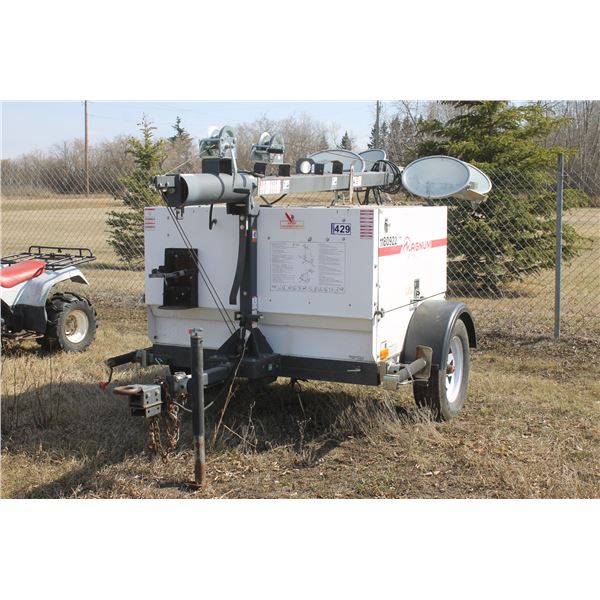 Magnum 6VA Gen set light tower, 3 cyl Kubota motor, 11951 hrs, #802157, trailer 2010, 2905 lb axle,