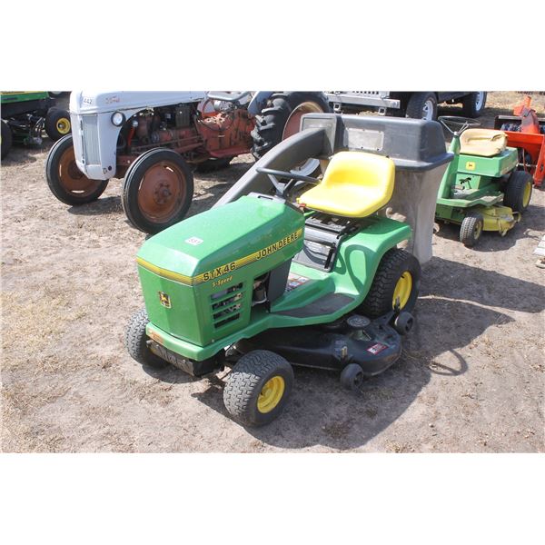 JD mower 14hp stx 46 w/bagger, running 5 spd  #242385