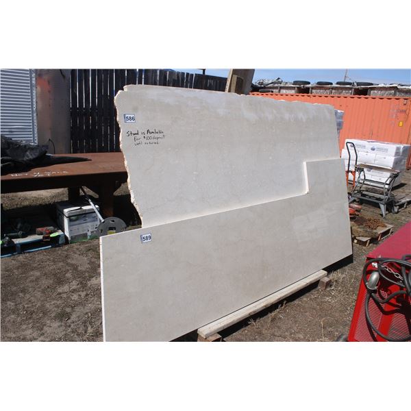 Approx. 64"x100 3/4 Marble slab, Stand available for $100 deposit until returned