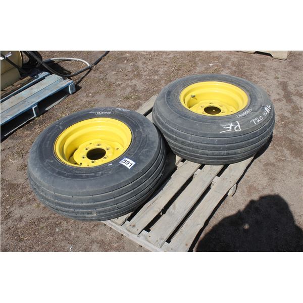 2- Armstrong 12.5-16 tires c/w 6 hole rims, as new (selling all together)