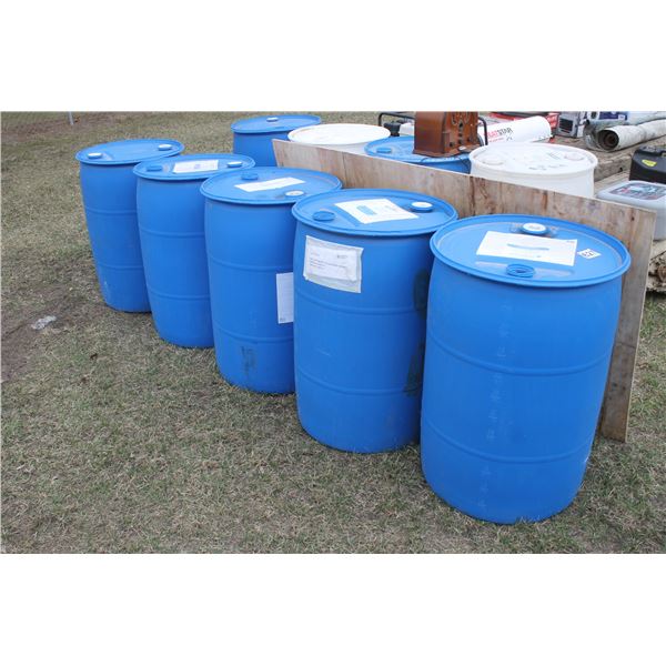 5 Blue plastic drums 1 lot