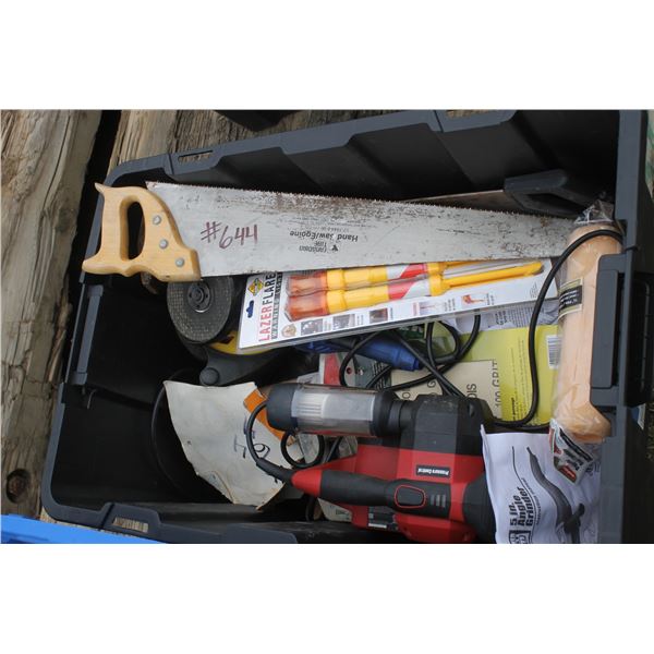 Box of assorted tools