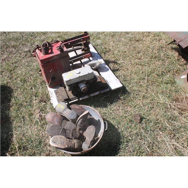 Misc tools and furnace  old shoes ( At Adolph's Adolph Pasay 780-942-2153)