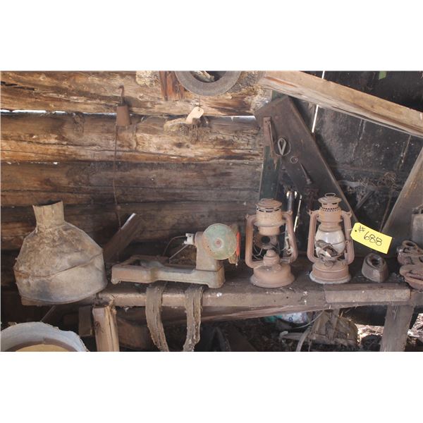 various antiques on counter ( At Adolph's Adolph Pasay 780-942-2153)