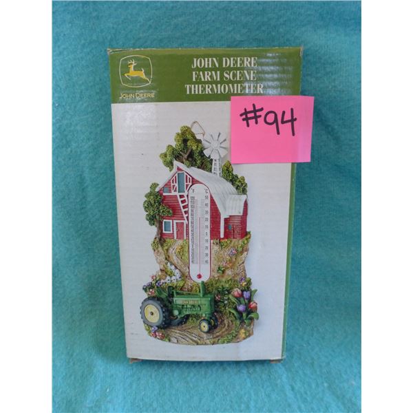 8" x 4" JD farm scene thermometer