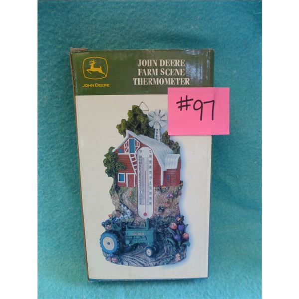 4" x 8" JD farm scene thermometer