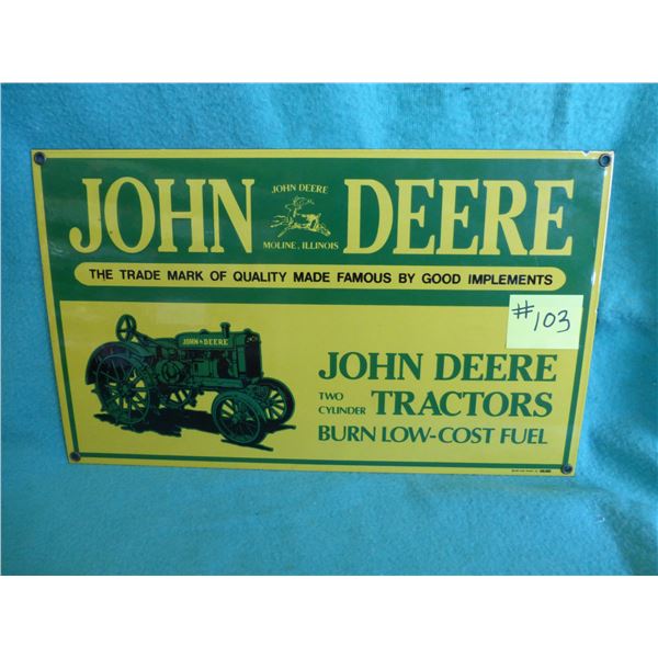 15" x 9" JD tractor wall plaque