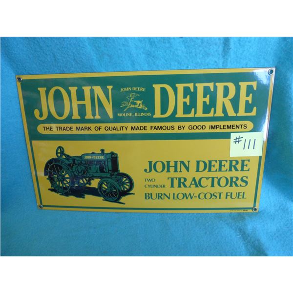 9" x 15" JD tractor sign