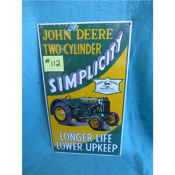 14 1/2" x 8 1/2" JD tractor sign