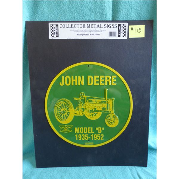 JD Model B 1935-1952 sign, 12" x 48"