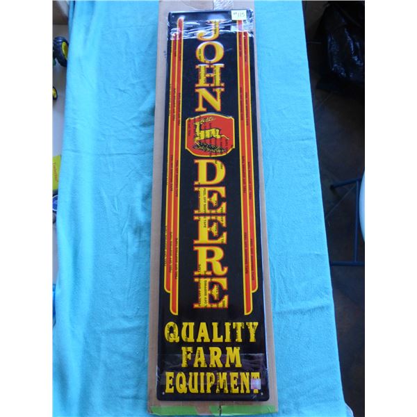 Black, yellow and red JD sign, 12" x 48"