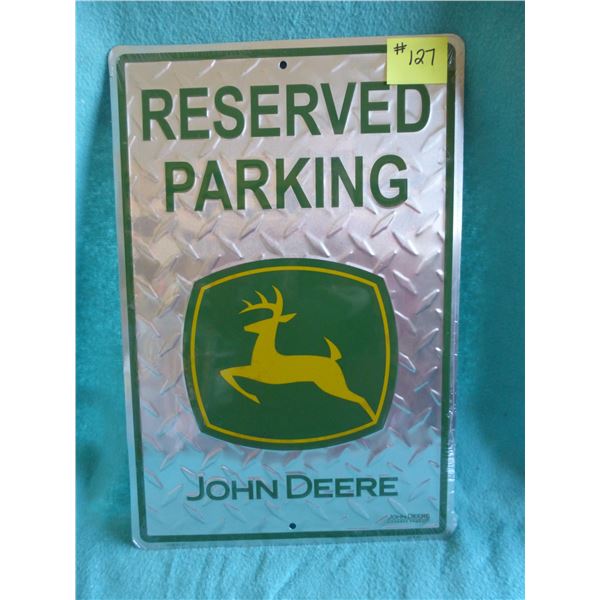 18" x 12" JD Checker plate 'Reserved Parking' sign