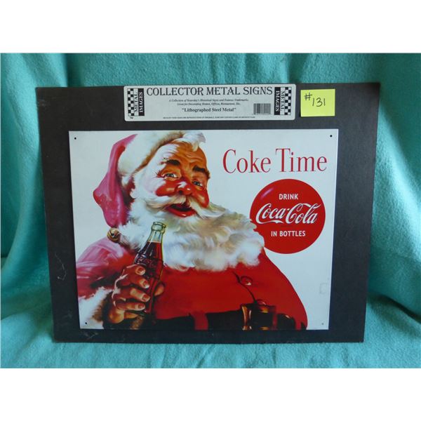 16" x 12" Coca Cola Santa sign