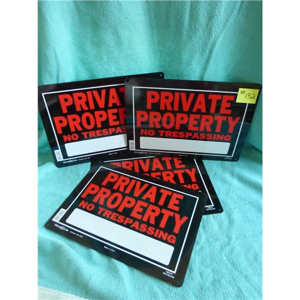 14" x 10" 2- 'Private property' signs