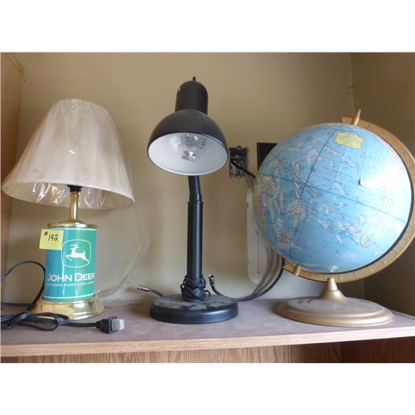 JD lamp, desk lamp and globe