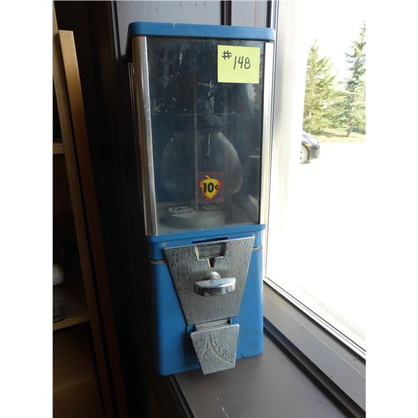 Astro gumball machine, square, approx. 6"x 6" x 17"