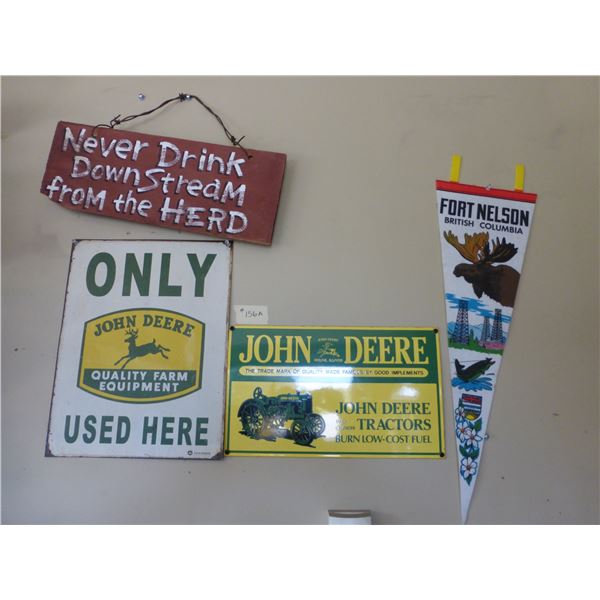 JD signs, fort nelson banner & downstream