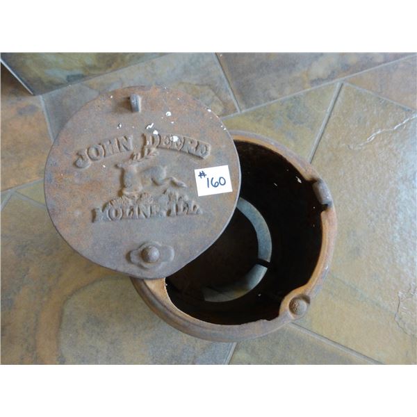 Antique cast iron JD corn seed planter box