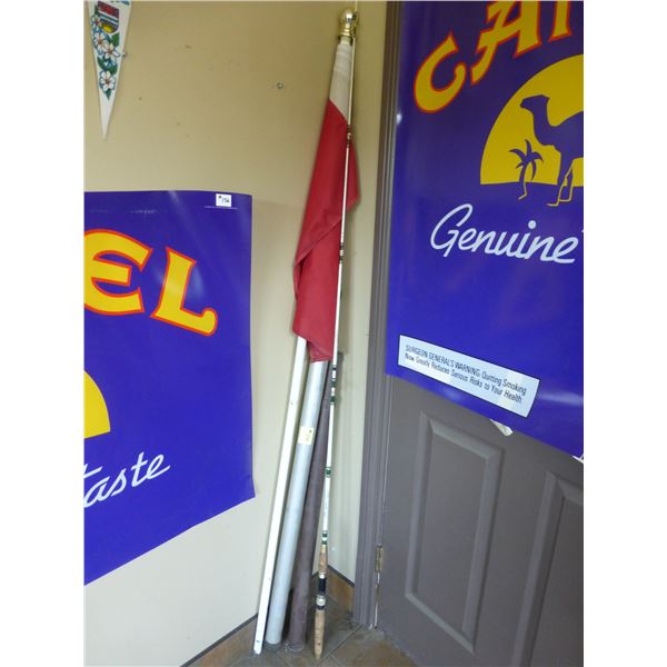 2- Fishing rods, set of maps and canadian flag