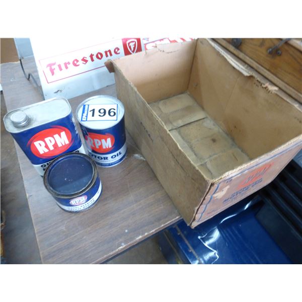 Full quart of RPM oil, 2- tins & 1- box