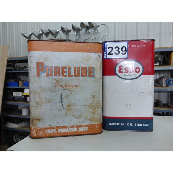 Pure lube & Esso tins (sell together)