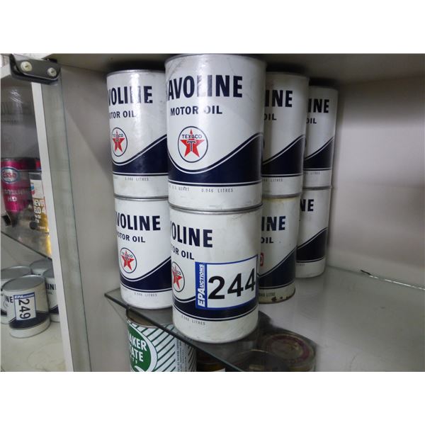 So much each x 12, 12- Havoline oil cans, full