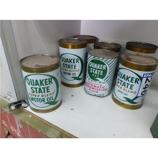 So much each x 7, 7- Quaker state oil cans, full