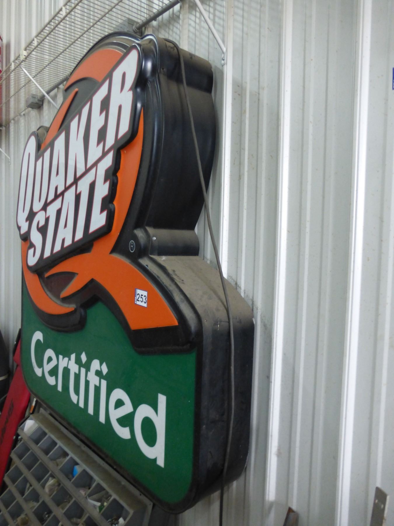 Single sided Quaker state sign, Approx. 68