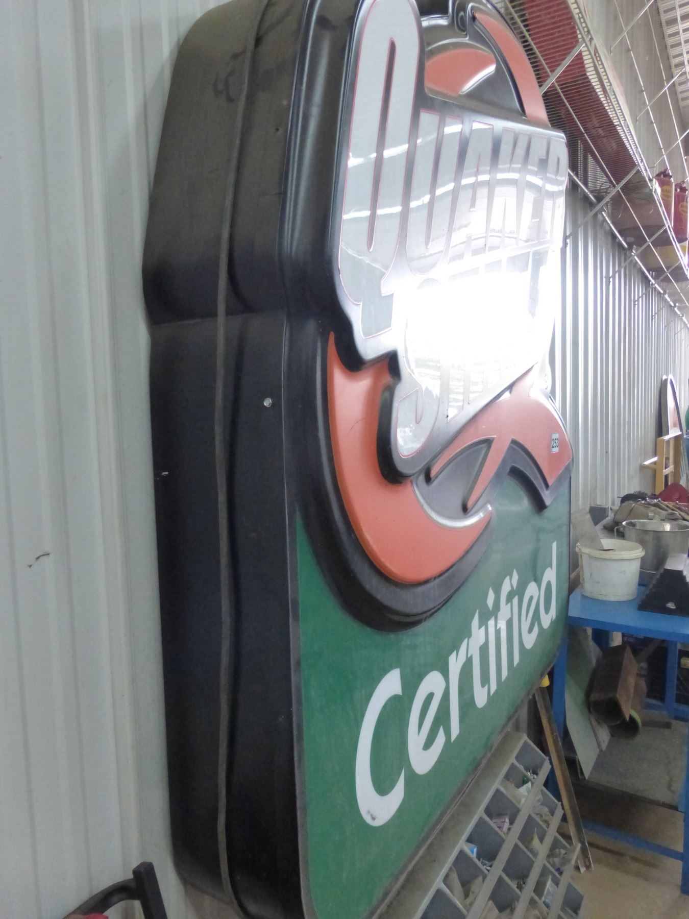Single sided Quaker state sign, Approx. 68