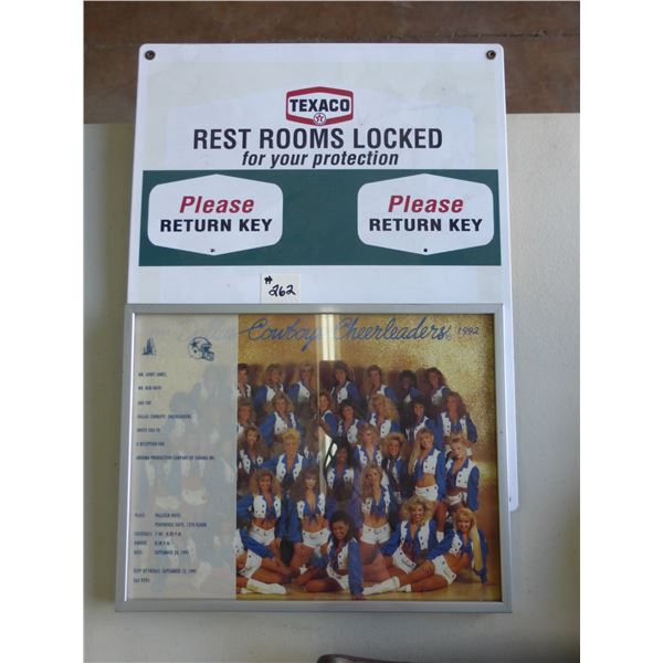 Texaco restroom signs & Dallas cheerleaders 1992 photo