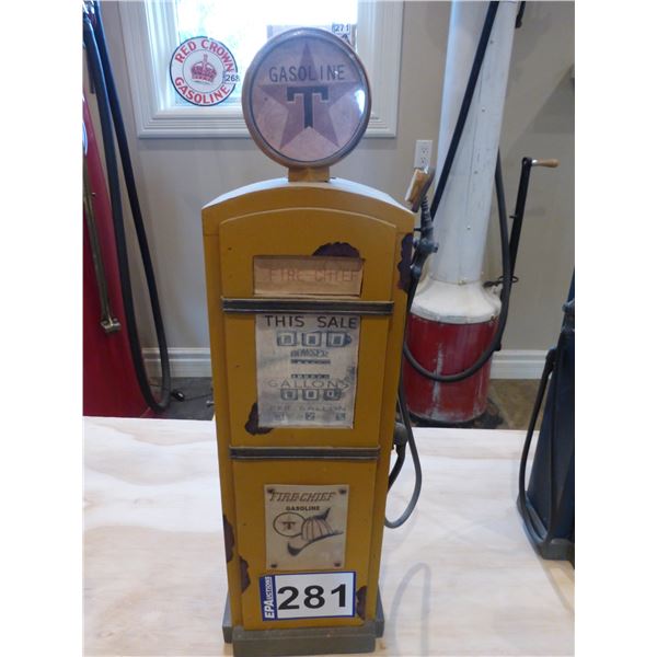 18" Fire Chief gas pump coin bank (yellow)