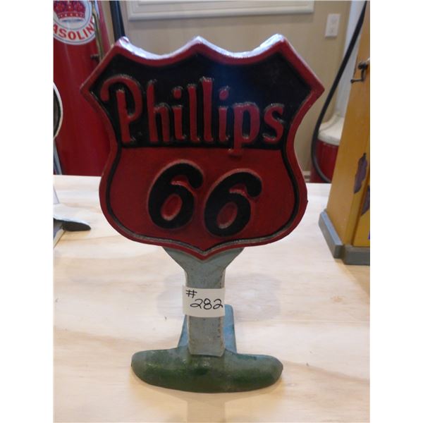 9 1/2" Phillips 66, cast iron door stop
