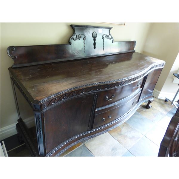 Solid wood sideboard, Originally made for the King of Spain, 36 1/2" H x 84" L x 28" D, has papers