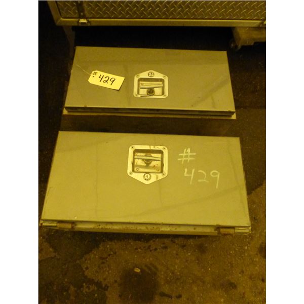 2- Tool boxes, 24"x 12"x 12" & Alum. Plate 80"x23"