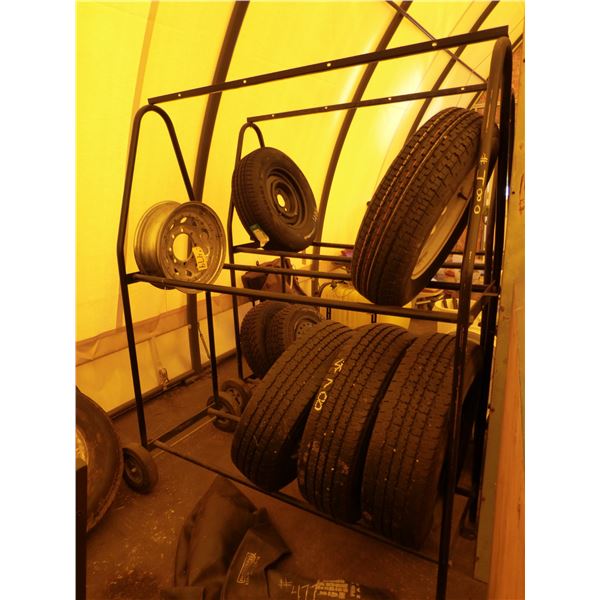 Tire rack, 75"H x 60"W x 23"D