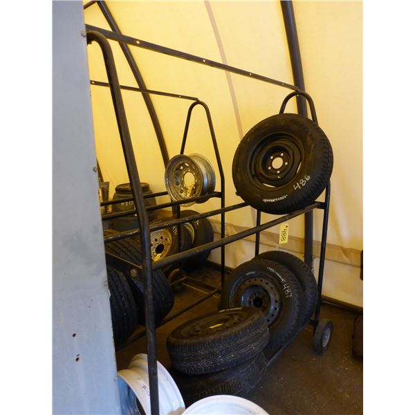 Tire rack, 75"H x 60"W x 23"D
