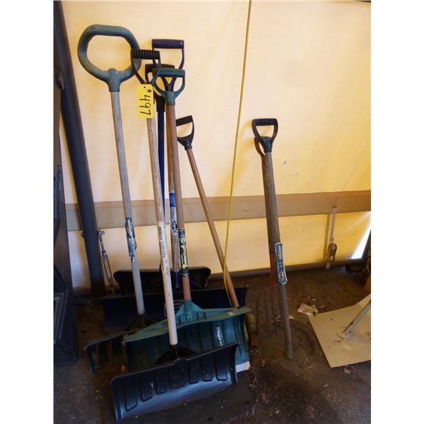Qty of snow shovels and pitch forks